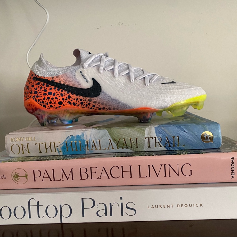 Phantom GX II Elite FG OLYP Nike Soccer Cleat - White, Orange & Neon Yellow